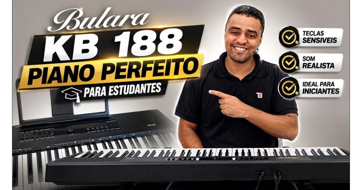 Teclado musical com ritmos e acompanhamento