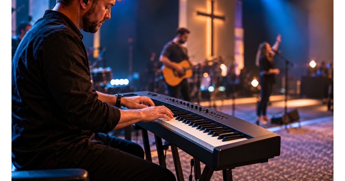 Teclado para música de igreja e worship