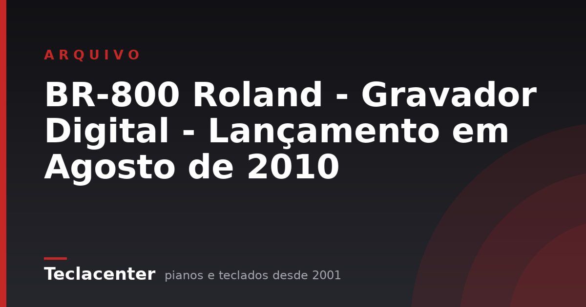 BR-800 Roland - Gravador Digital - Lançamento em Agosto de 2010