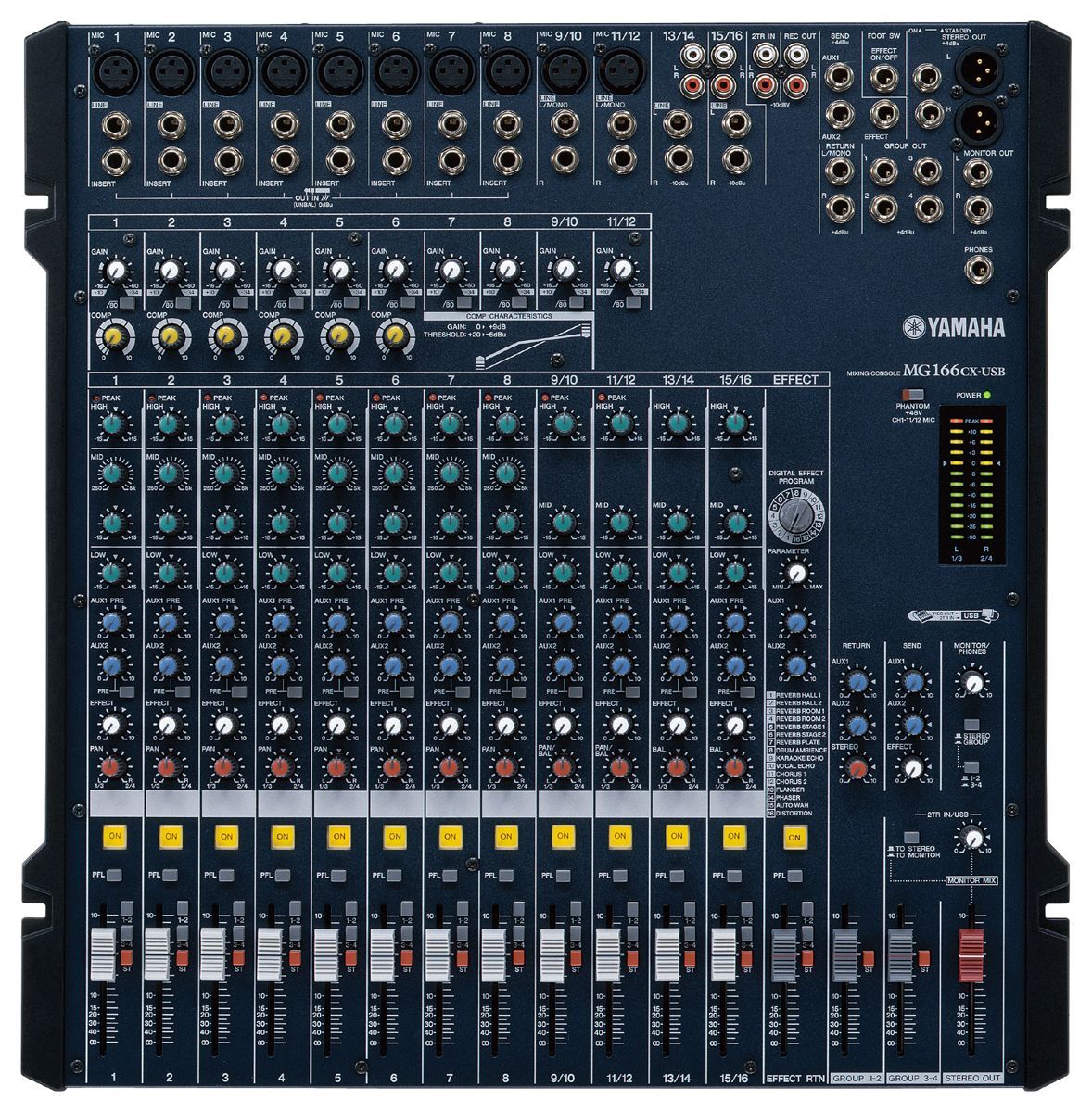 yamaha mg166cx usb mixer - preto | TeclaCenter Instrumentos Music