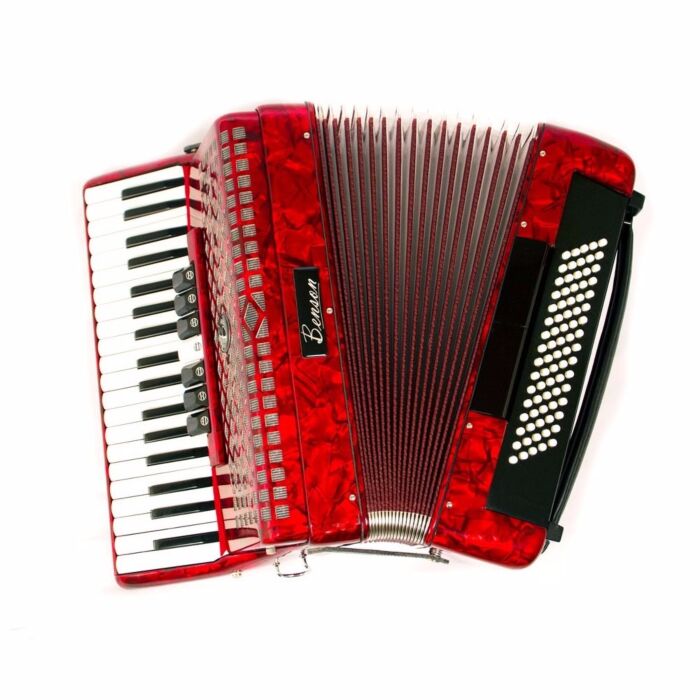 Acordeao 80 baixos Benson BAC80-7PRD vermelho, 9 registros 1