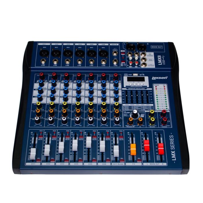 Mesa de Som Lexsen 8 Canais, Efeitos/Interface LMX8USB 1