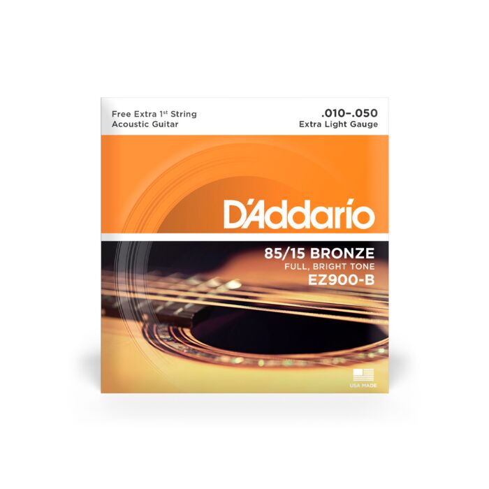 Cordas Para Violão Aço D Addario Bronze 85/15 Ez900-b .010-.050 Com Corda Extra Pl010 1