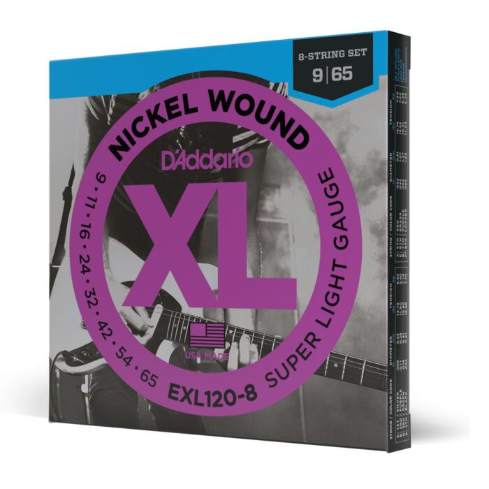 Encordoamento Guitarra 8C 09-65 D Addario XL Nickel EXL120-8 1