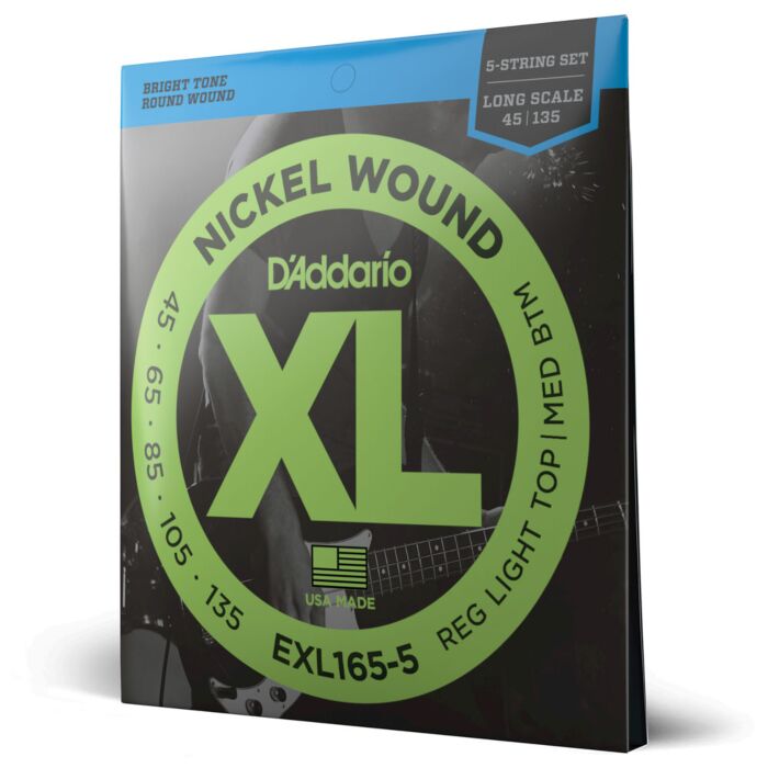 Encordoamento Baixo 5C 45-135 D Addario XL Nickel EXL165-5 1
