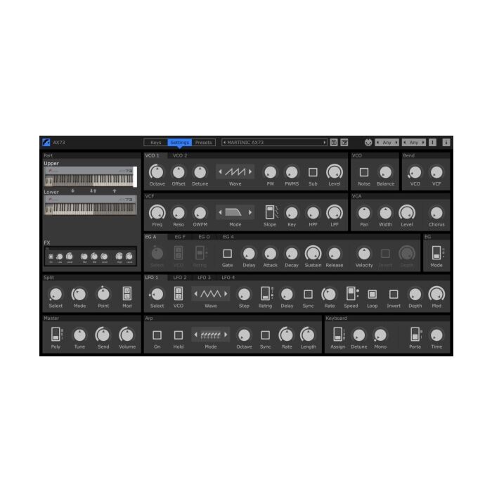 Um poderoso sintetizador analógico dos anos 80, renascido como um plug-in VST/AU, com aprimoramentos modernos - AX73 - Martinic | Synth-AX73 - Martinic | Synth ID-84972