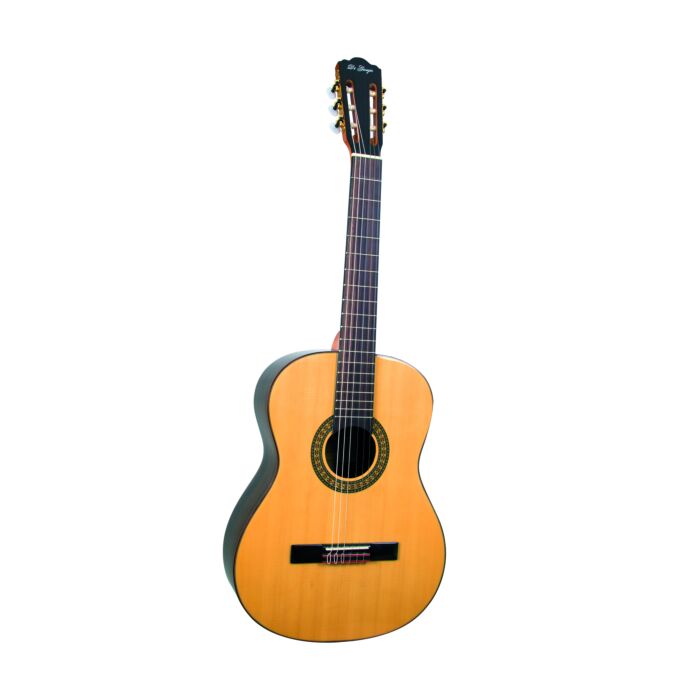 Di giorgio author 3 violão acústico com cordas de nylon Di Giorgio Author 3 - Violão acústico, formato clássico, com cordas de nylon, caixa em Indian Rosewood, tampo maciço em Spruce Canadense, escala em Ébano da Índia com 19 trastes em Alpaca e tarraxas