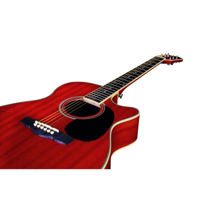 Di giorgio f-102 violão cordas de aço com afinador Di Giorgio F-102 - Violão eletroacústico com cordas de aço, em formato MINI JUMBO CUTAWAY, com acabamento fosco acetinado (Satin Finish), caixa em Kaoba, tampo em Spruce com escudo, braço em Natowood