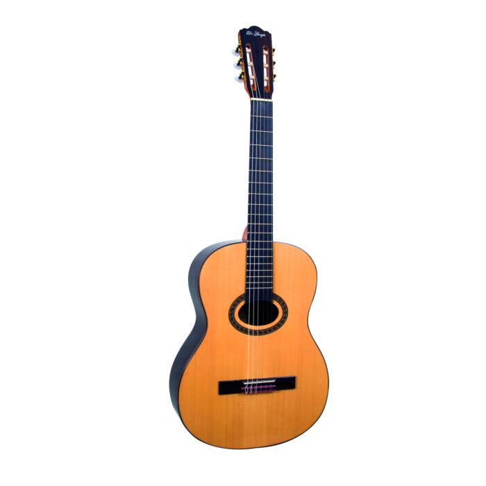 Di giorgio tarrega violão acústico com cordas de nylon Di Giorgio Tarrega - Violão acústico, formato clássico, com cordas de nylon, caixa em Indian Rosewood, tampo maciço em Spruce Canadense, escala em Ébano da Índia com 19 trastes em Alpaca e tarraxas Do