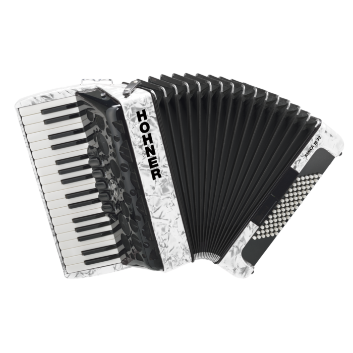 Hohner Amica III 72 acordeon com Case Accordion AMICA III 72, COR BRANCA-hohner amica iii 72 acordeon com case ID-3959