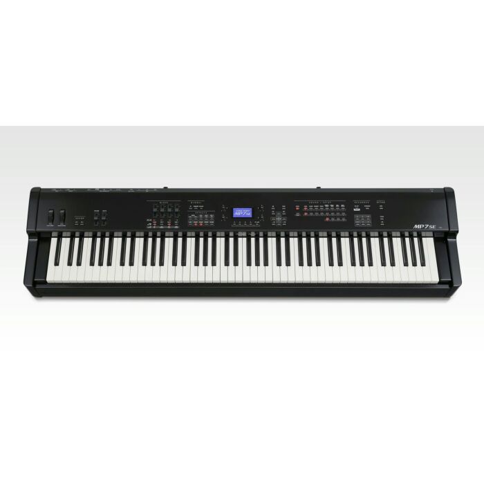 Kawai mp7se piano digital KAWAI MP7SE - Piano digital de 88 teclas balanceadas com cobertura de marfim sintético (Ivory Touch), mecanismo Responsive Hammer III (RHIII), com simuladores Let-off, sensores com tripla detecção e autêntico contrapeso, geração