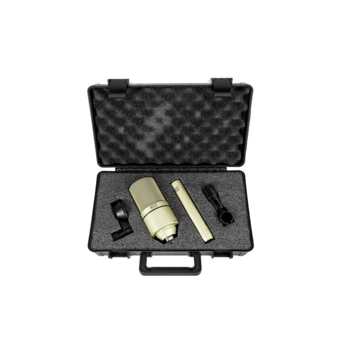 O conjunto MXL 990/991 é um kit essencial de microfones para overheads de bateria, guitarras acústicas, etc., oferecendo diafragmas banhados em ouro, resposta sedosa e alta qualidade tanto para gravação digital quanto analógica, além de incluir um estojo
