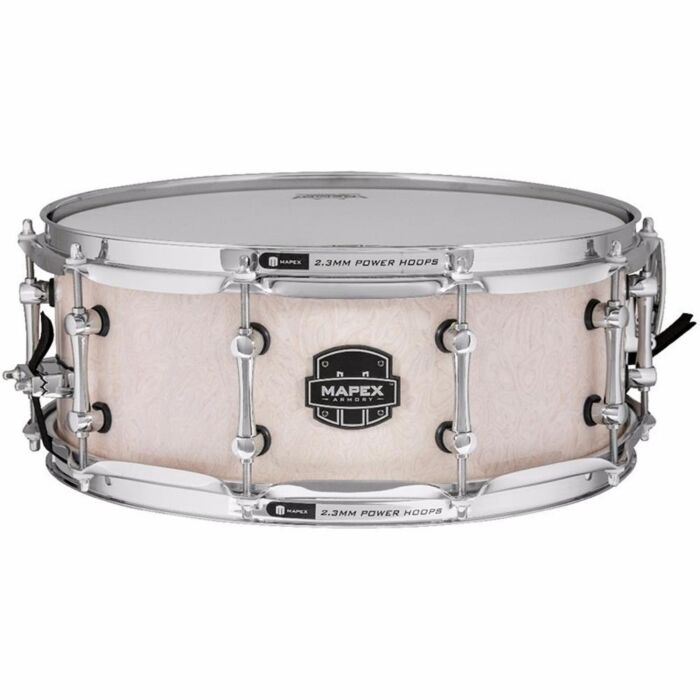 Mapex armory peacemaker 14x5,5 caixa de bateria Mapex Armory Peacemaker 14X5,5 Caixa de Bateria. Caixa Mapex com casco h&iacuterbrido de Maple e Walnut, tecnologia SONIClear(TM) de arredondamento de borda e canoas armory de aço sólido.-mapex armory peacem