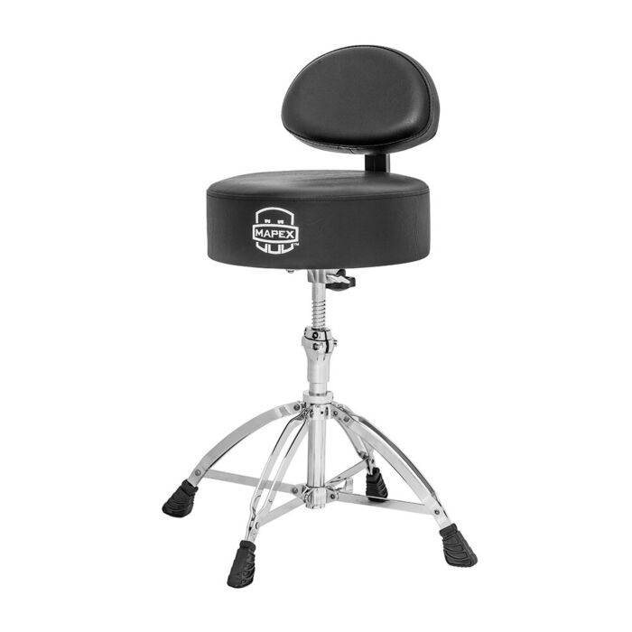 Mapex t770 banco assento redondo com encosto Banco Mapex assento redondo com encosto T770, quatro pés com ferragem dupla, regulagem de altura rosqueável, revestimento em vinil.-mapex t770 banco assento redondo com encosto ID-4607