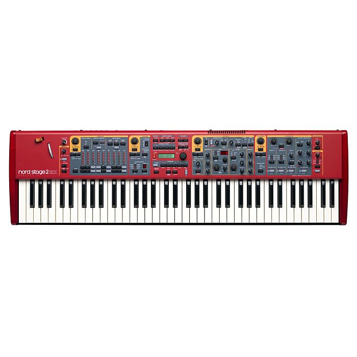 Nord stage 2 ex sw73 compact - usado O Nord Stage 2 EX atualiza a linha de instrumentos emblemática com 1 GB de memória para a Nord Piano Library.Excelente banco de fábrica apresenta 5 pianos de cauda, 7 pianos verticais, 11 pianos elétricos, clavinetes, 