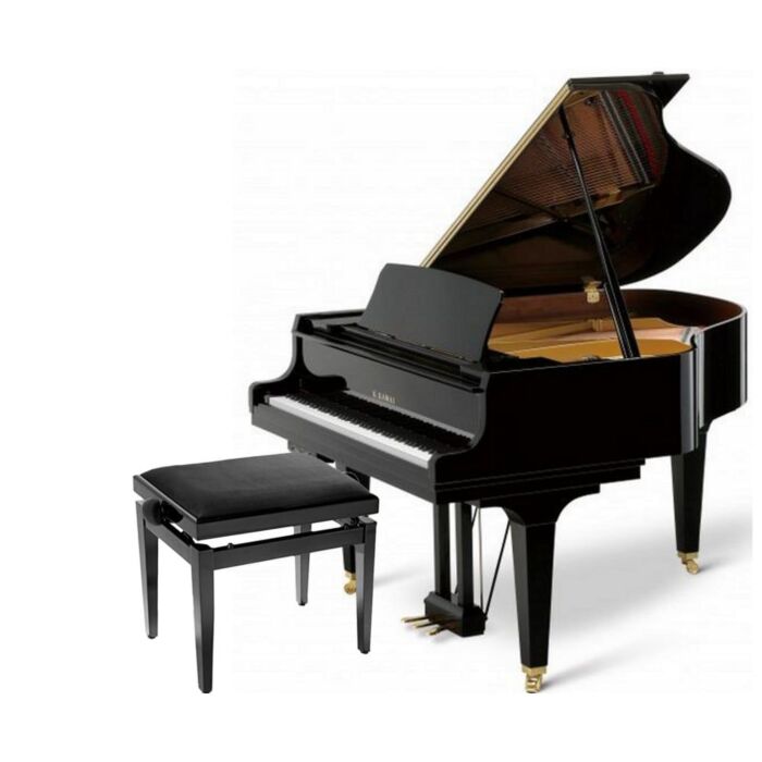 Piano de cauda kawai gl-30 KAWAI GL-30 - Piano de cauda de 88 teclas, 3 pedais, 166 cm de profundidade, tábua harmônica de Spruce maciço, tampa do teclado com amortecedor hidráulico, mecanismo Millennium III em ABS-Carbono, martelos com cabeças de mogno e