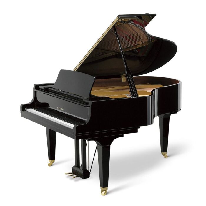 Piano de cauda kawai gl-50 KAWAI GL-50 - Piano de cauda de 88 teclas, 3 pedais, 188 cm de profundidade, tábua harmônica de Spruce maciço, tampa do teclado com amortecedor hidráulico, mecanismo Millennium III em ABS-Carbono, martelos com cabeças de mogno e