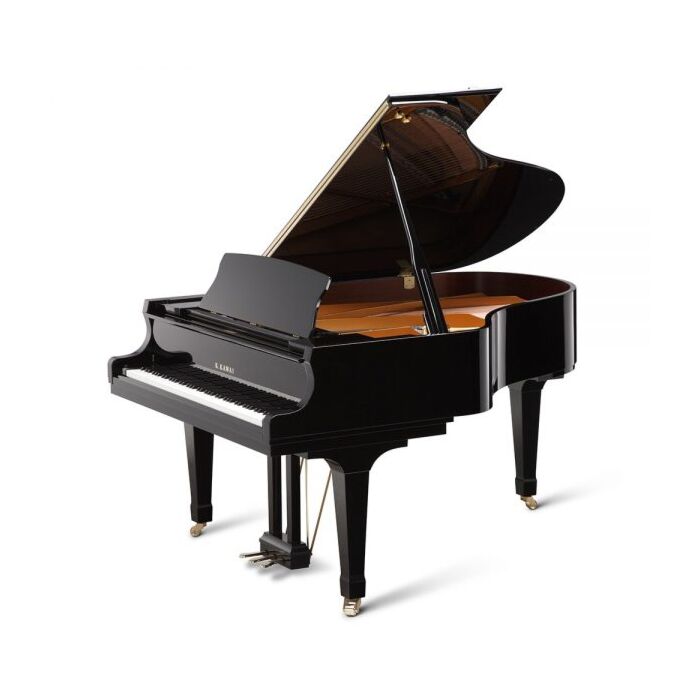 Piano de cauda kawai gx-3 KAWAI GX-3 - Piano de cauda de 88 teclas, 3 pedais, 188 cm de profundidade, tábua harmônica de Spruce maciço com área de 1,33 m2, tampa do teclado com amortecedor hidráulico, tampa superior com três posições de abertura, mecanism