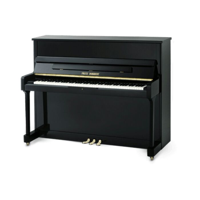 Piano vertical fritz dobbert fd121 Fritz Dobbert FD121 - Piano vertical de 88 teclas, 3 pedais, 121 cm de altura e 60 cm de profundidade, estrutura de madeira de 5 colunas de pinho maciço, tábua harmônica de pinho maciço com 1,34 m2, 11 costelas ou baralh