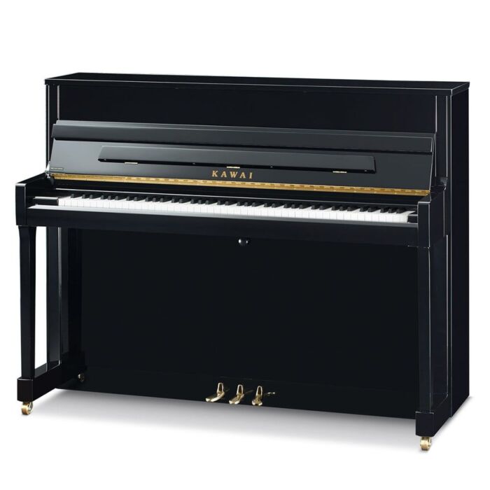 Piano vertical kawai k-200 KAWAI K-200 - Piano vertical de 88 teclas, 3 pedais, 114 cm de altura, 57 cm de profundidade, tábua harmônica de Spruce maciço, tampa do teclado com amortecedor hidráulico, mecanismo Millennium III em ABS-Carbono, martelos com f