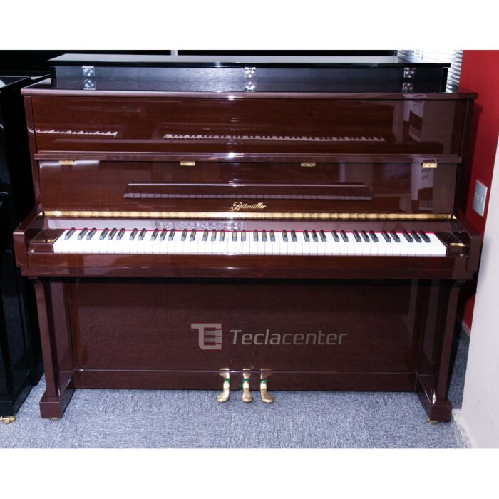 Piano vertical ritmüller up115 Ritmüller UP115 - Piano vertical de 88 teclas, 3 pedais em latão fundido, 115 cm de altura, 60 cm de profundidade, estrutura de 5 colunas de madeira maciça, tábua harmônica de Spruce maciço, 10 costelas ou baralhos, martelos