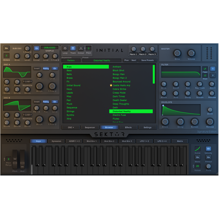 Sintetizador Wavetable incl. mais de 750 predefinições exclusivas de fábrica. - Sektor - IA  | Synth-Sektor - IA  | Synth ID-84936