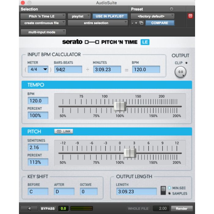 Pitch Shifting independente e Time Stretching para Pro Tools e Logic. - Serato Pitch 'n Time LE - SERATO -Serato Pitch 'n Time LE - SERATO ID-86875