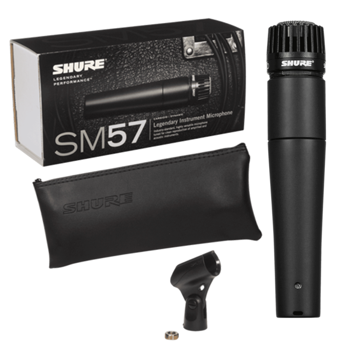 Shure sm57 lc Microfone dinâmico Violões, Amplificadores de baixo, Metais/Saxofone, Gravação em DAW, Amplificadores de Guitarra, Percussão-Microfone Shure SM57 lc - Usado ID-3536