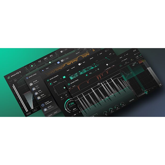 Smart:EQ3, smart:compressor 2, Smart:reverb e smart:limit - Sonible smart:bundle - Sonible  | Bundles-Sonible smart:bundle - Sonible  | Bundles ID-86182