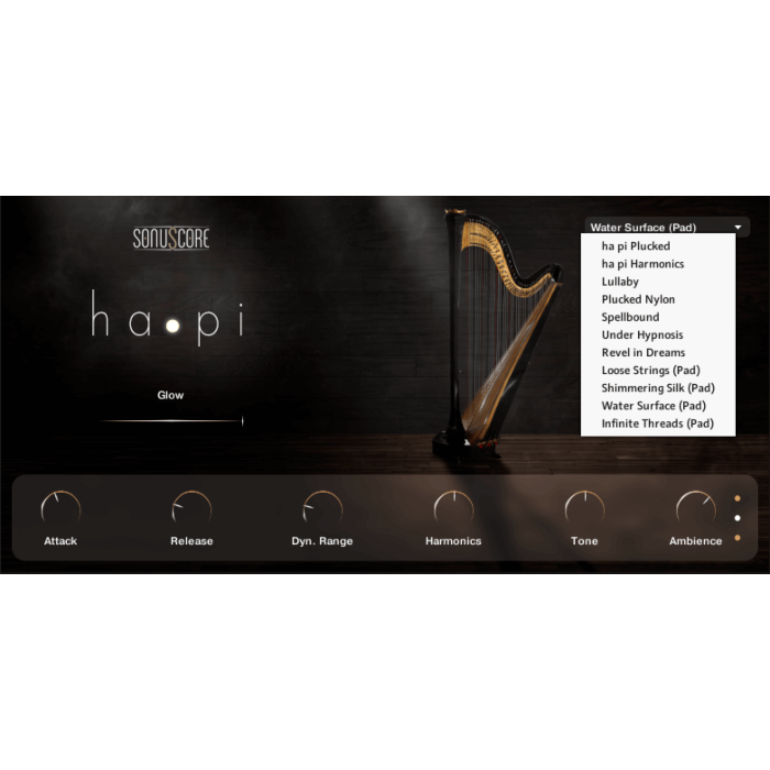 HA PI é uma harpa de concerto emocional que pode se transformar em paisagens sonoras misteriosas e etéreas. - Sonuscore HA•PI - Concert Harp - BOOM LIBRARY | Libraries-Sonuscore HA•PI - Concert Harp - BOOM LIBRARY | Libraries ID-86598
