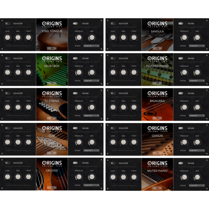 Pacote - Ukelele e piano mudo, oud e qanun, 12-sting e balalaica, caixa de música e piano dedilhada, língua de aço e sansula - Sonuscore Origins Bundle Vol.1-5 - BOOM LIBRARY | Bundles-Sonuscore Origins Bundle Vol.1-5 - BOOM LIBRARY | Bundles ID-86600