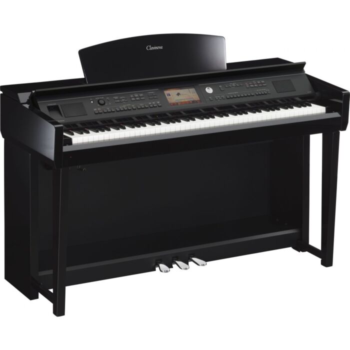 Yamaha clavinova cvp-705pe piano digital Yamaha Clavinova CVP-705PE - Piano digital com 470 ritmos e 984 sons incluindo os sons dos pianos Yamaha CFX e Bösendorfer Imperial, teclas em madeira com mecanismo NWX e acabamento em marfim sintético, conectivida
