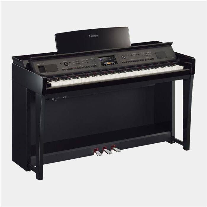 Piano digital vertical com 1.315 voices, 49 Drums/SFX kits, 480 XG voices e 675 ritmos. Vem também com sons dos lendários pianos Yamaha CFX e Bösendorfer Imperial. Tela colorida de LCD Touchscreen de 7", Teclas GrandTouch&trade; em madeira (apenas brancas