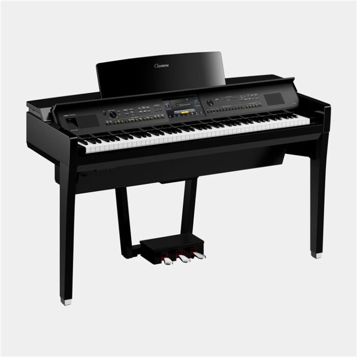 Piano digital vertical com 1.605 voices, 58 Drums/SFX kits, 480 XG voices e 525 ritmos. Vem também com sons dos lendários pianos Yamaha CFX e Bösendorfer Imperial. Tela colorida de LCD Touchscreen de 9", Teclas GrandTouch™ em madeira (apenas brancas