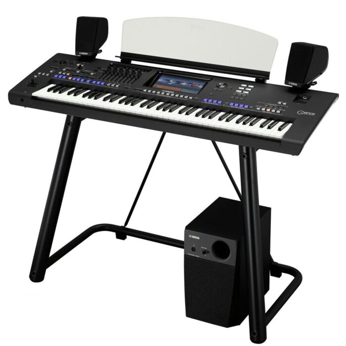 Yamaha Genos é a nova referência em som, design e experiência de usuário. Em estúdio ou em palco, o Genos proporciona altos níveis de inspiração e criação musical.-Yamaha genos Completo com Caixa e Suporte ID-4757
