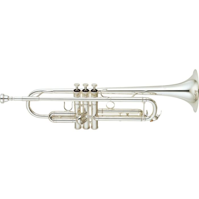 Yamaha ytr6345gs trompete Trompete Profissional em Bb - Professional Series, peso médio Bb trompete, sino de ouro-bronze, sino: 123mm (4-7/8), L furo: 11,73 mm (0.462), acabamento: prateado, boquilha: 14B4-yamaha ytr6345gs trompete ID-4221