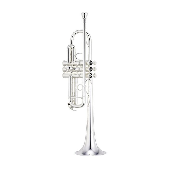 Yamaha ytr-9445nys trompete Trompete de peso pesado em Dó (C), modelo Xeno Artist da série Chicago, campana de latão amarelo, campana : 123 mm (4-7/8”), furo L: 11,73 mm (0.462), acabamento: banhado a prata, bocal: TR17B4.-yamaha ytr-9445nys trompete ID-2