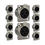 Conector Xlr Femea Wc 1023 Fp Bk Ni 3p Painel Wireconex 10 Unidades 1