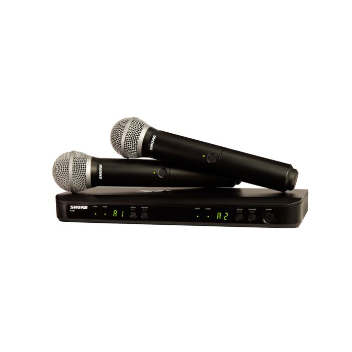 Sistema sem fio 2 microfones de mao BLX288BR/PG58-M15 Shure 1