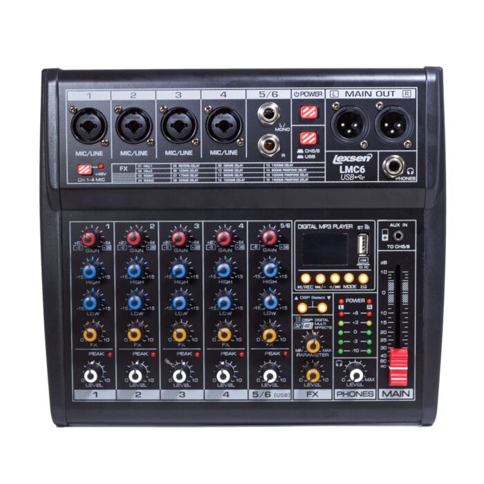 Mesa de Som 6 Canais, Interface/bluetooth LMC6 USB - Lexsen 1