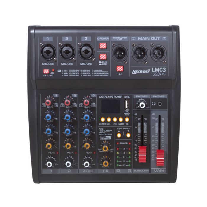 Mesa de Som 3 Canais, Interface/bluetooth LMC3 USB - Lexsen 1 Mesa de Som 3 Canais, Interface/bluetooth LMC3 USB - Lexsen 1