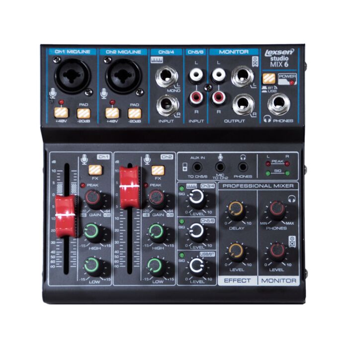 Mesa de Som 6 Canais Interface/bluetooth STUDIO MIX 6 Lexsen 1 Mesa de Som 6 Canais Interface/bluetooth STUDIO MIX 6 Lexsen 1