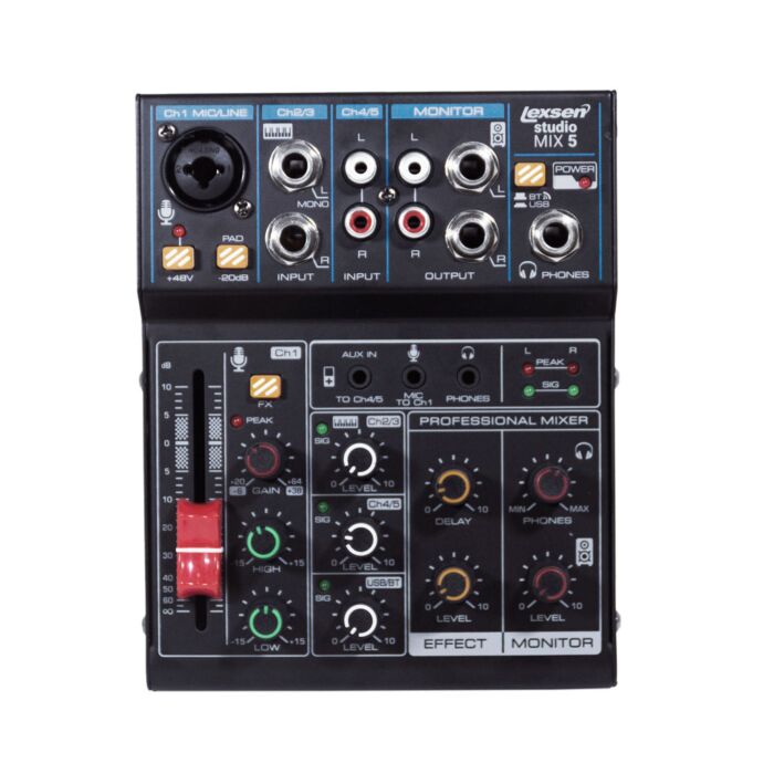 Mesa de Som 5 Canais Interface/bluetooth STUDIO MIX 5 Lexsen 1 Mesa de Som 5 Canais Interface/bluetooth STUDIO MIX 5 Lexsen 1