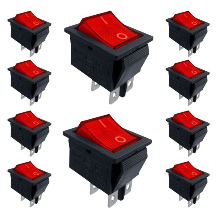 Chave Kcd4 4 Terminais Vermelha 15a 250vac Storm (10 Un) 1