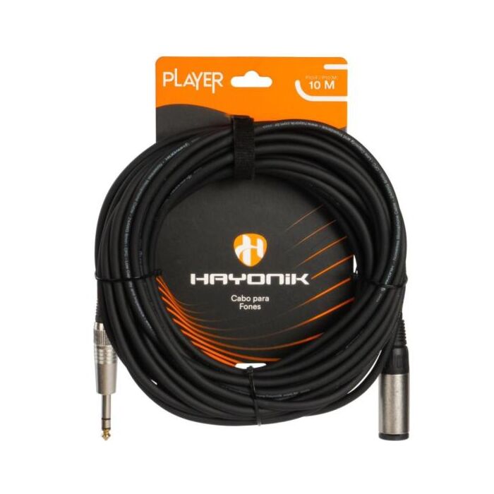 Cabo Extensor Hayonik Player P10 Fêmea x P10 Macho 10m Preto 1