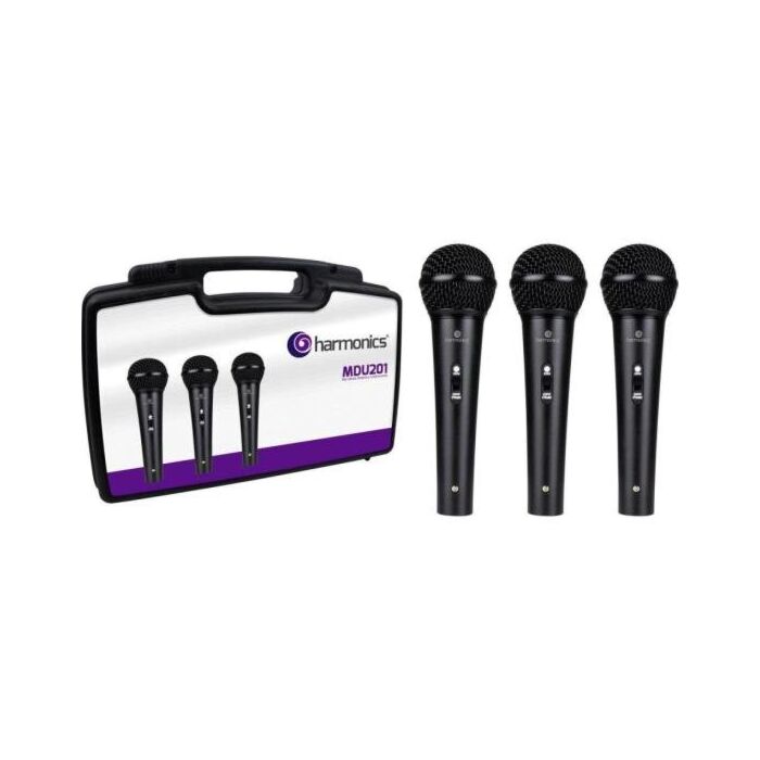 Kit de Microfone Harmonics MDU201 Com 3 Microfones Dinâmico Cardióide - KI / 3 1