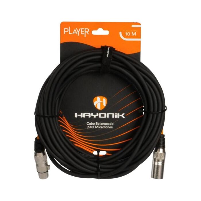 Cabo Para Microfone Hayonik Player XLR(F) x XLR(M) 10m Preto 1