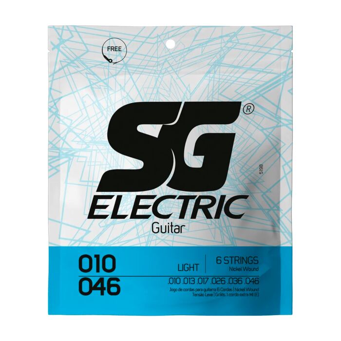 Encordoamento P/guitarra 010 Sg Leve - Grátis: 1ª(mi) Extra + 1 Palheta 1
