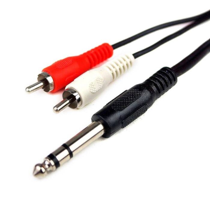 Cabo P10 6,35mm Estéreo X 2 Rca 2m Niquel 1