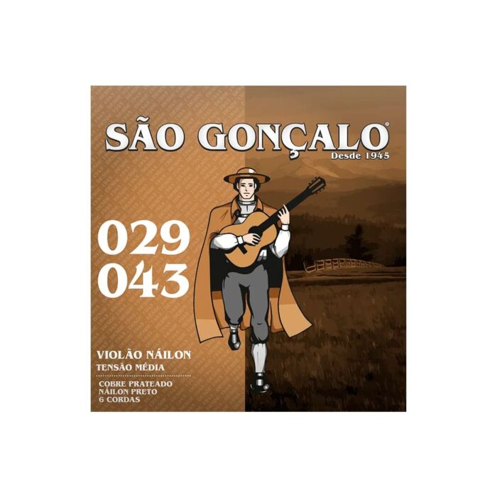 Encordoamento P/violão Nylon Preto 0.029 - 0.043 São Gonçalo 1 Encordoamento P/violão Nylon Preto 0.029 - 0.043 São Gonçalo 1